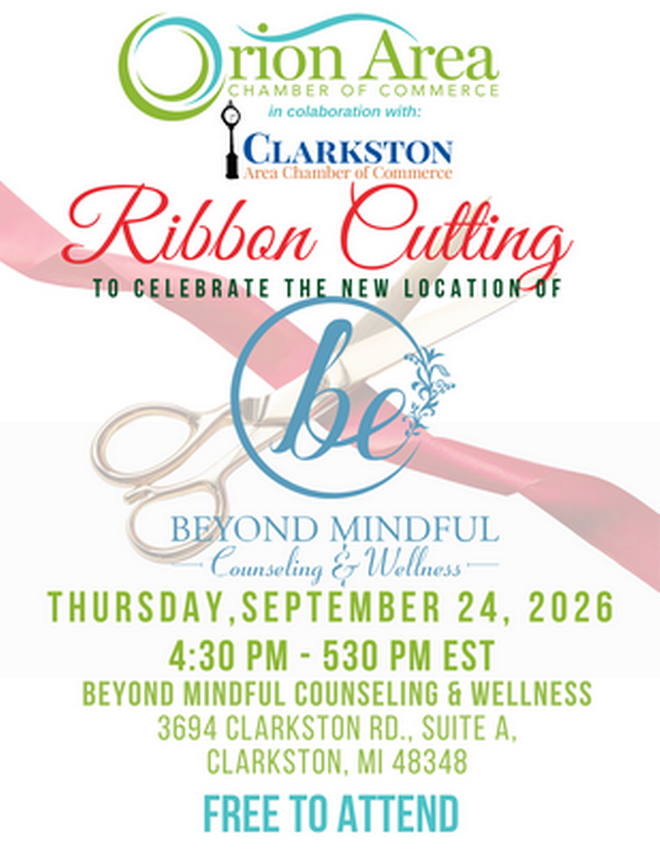 Ribbon Cutting for Beyond Mindful Counseling and Wellness in Partnership with the Clarkston Area Chamber