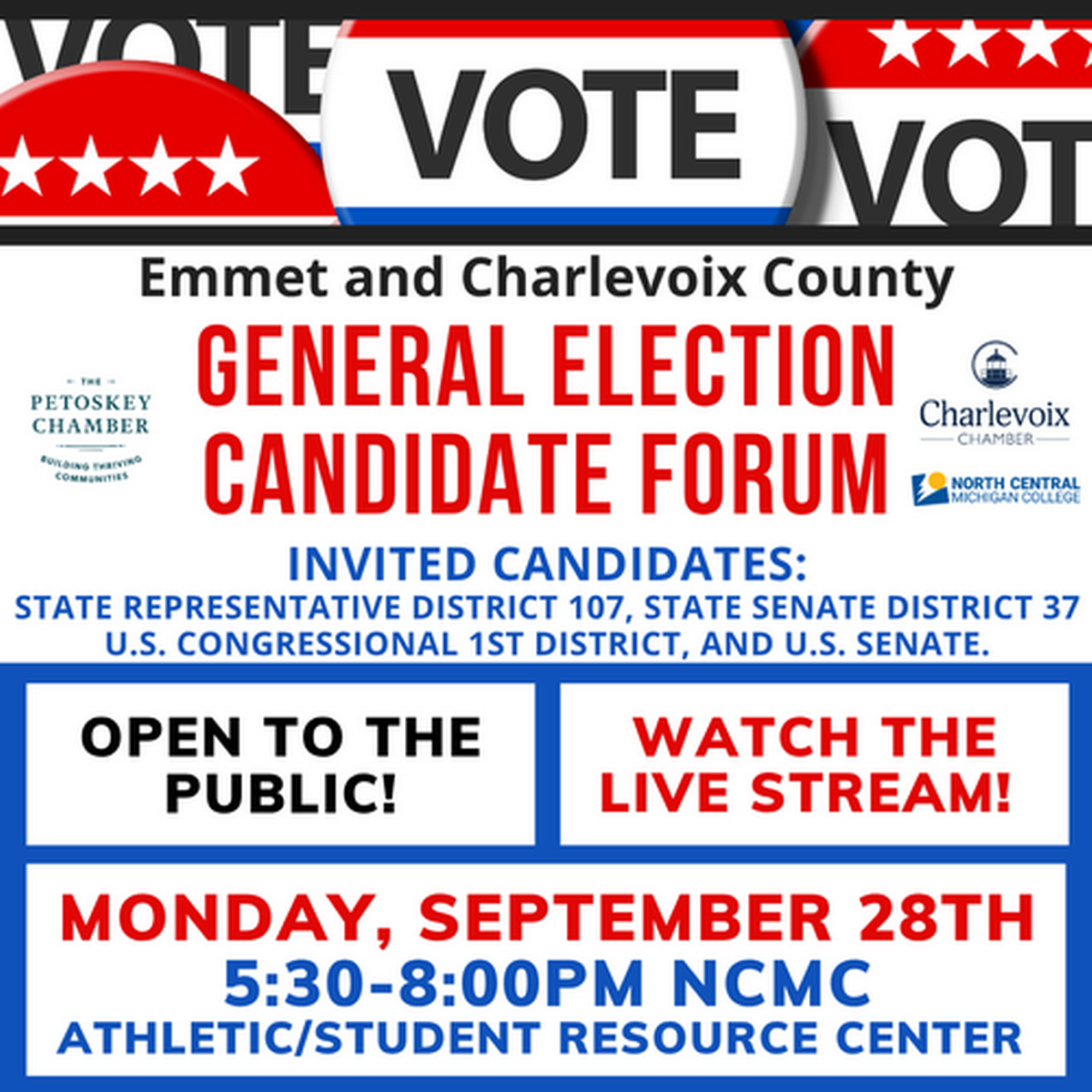 Emmet and Charlevoix County 2026 General Election Candidate Forum