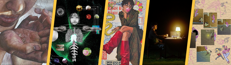 Five artworks in varying media presented by the Bay Area Scholastic Art Awards.