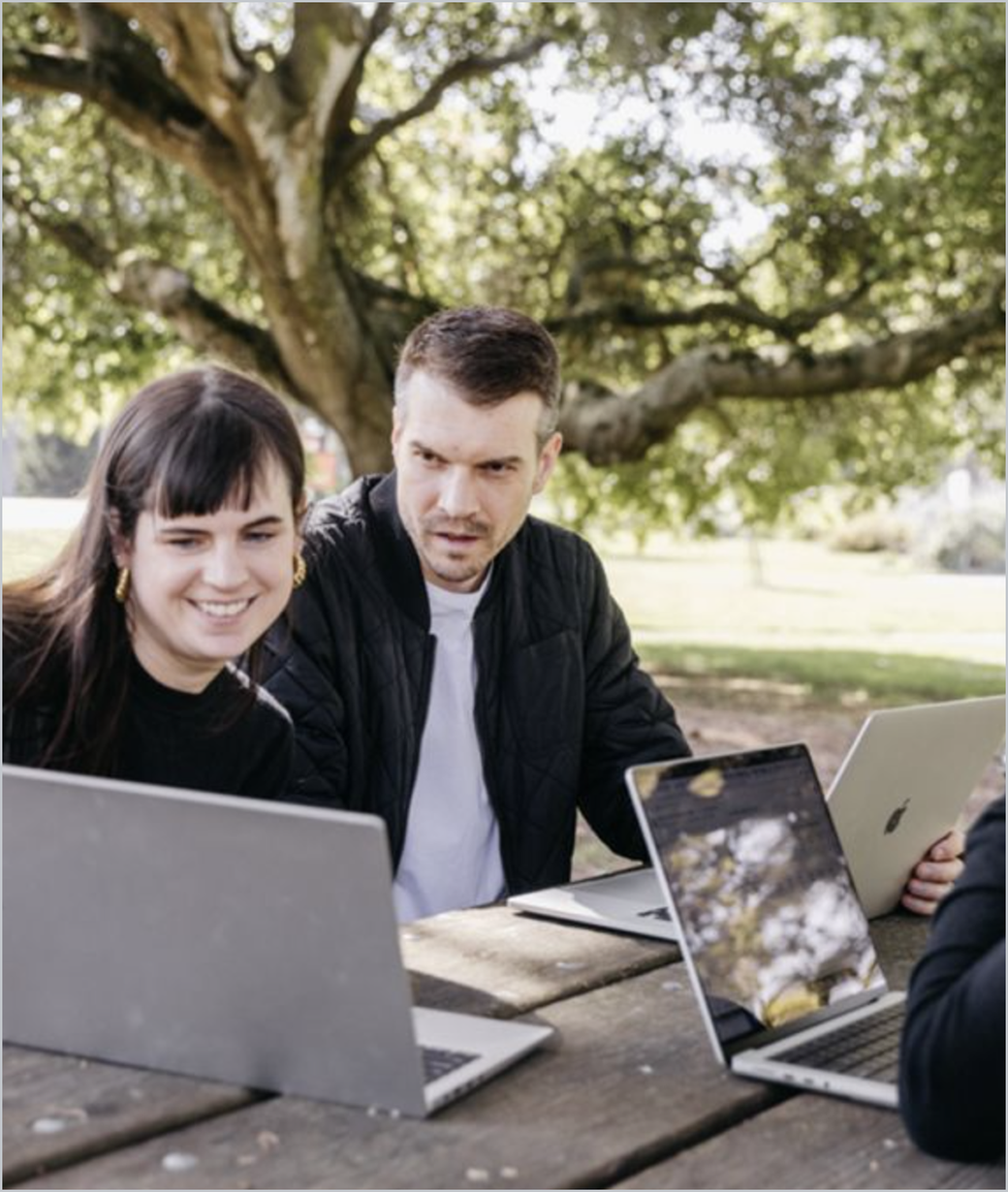 Blake Hudelson poses with his students at CCA.