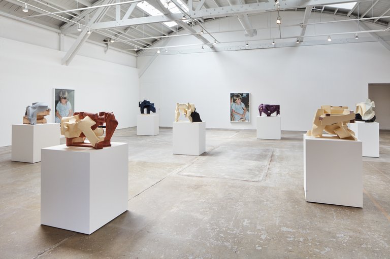 Installation image of new work by artist Vincent Fecteau at CCA Wattis Institute for Contemporary Arts.