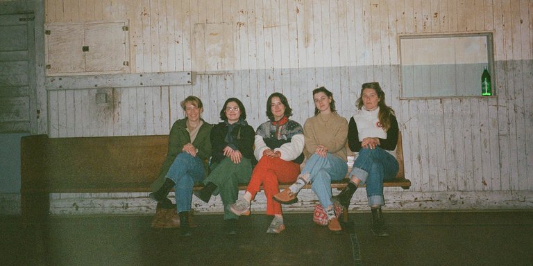 GRL GRP collective members on a retreat as part of their Marin Headlands Design Fellowship, from the left: Meg Quarton, Sarah Chieko Bonnickson, Chloe Looker, Ashlyn Jackson, and Abigayle Cosinuke.