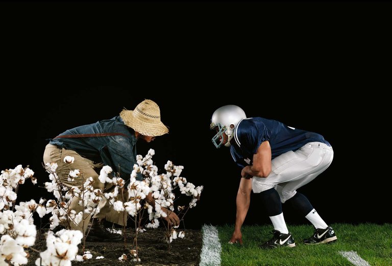 Hank Willis Thomas,The Cotton Bowl, 2011, digital c-print. Courtesy Hank Willis Thomas.