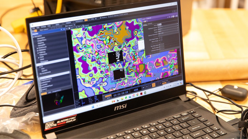 A close-up of a computer screen programming a responsive project
