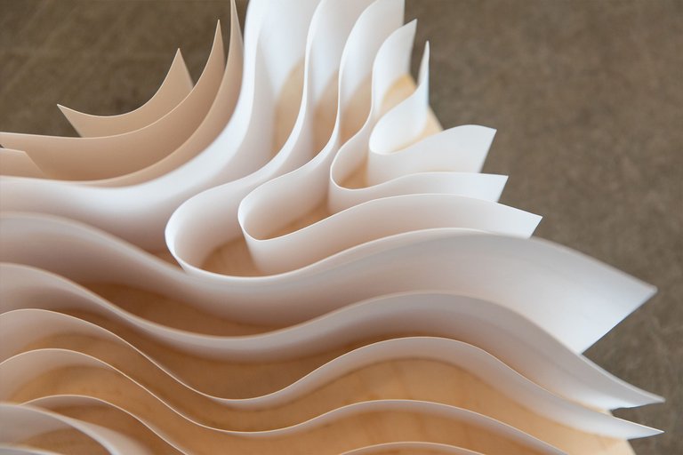 An undulating surface made of paper