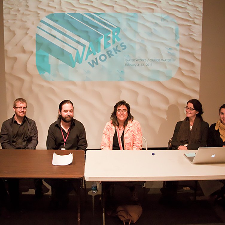 L-R _David Fletcher_Andrew Kudless_Eric Olson, Associate Chair BA Writing + Literature_Kim Anno_Lynda Grose,_Christine Metzer