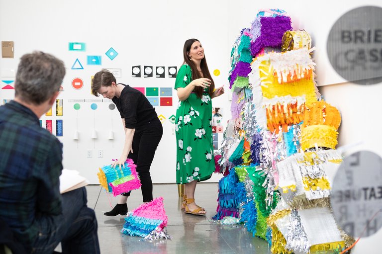 An MFA Design student presenting her Thesis project