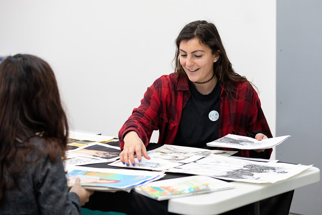 Admissions counselor advising a prospective student