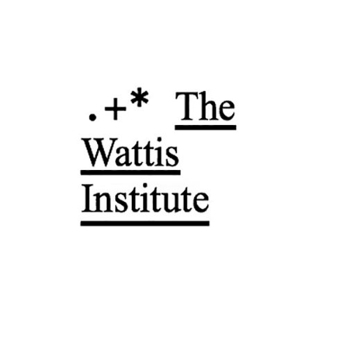 Wattis Institute logo in black lettering on white background