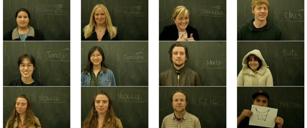 A collage of students next to their names.