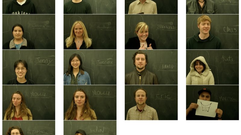 A collage of students next to their names.