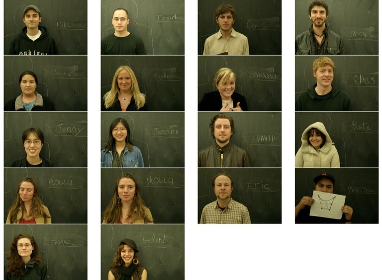 A collage of students next to their names.