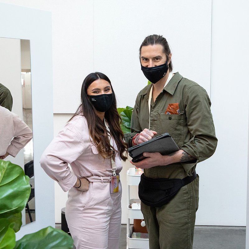 DMBA students brainstorming together at an event.