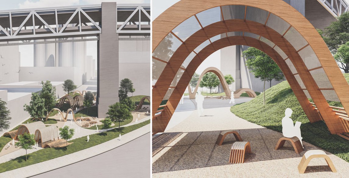 Image of the final rendering of Frequencies by students Jolene Jussif and Paulina Buchcik