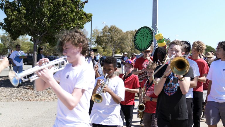 Edna Brewer Middle School marching band.