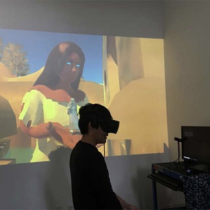 Miriam Hillawi Abraham, 2019. Exhibition of thesis work, “Abyssinian Cyber Vernaculus,” at the Hubbell Street Galleries, San Francisco.