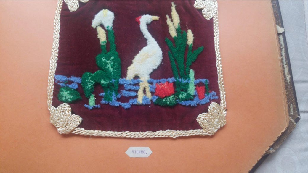Some of Fanny Jaramillo’s work from her 80-year-old embroidery portfolio.
