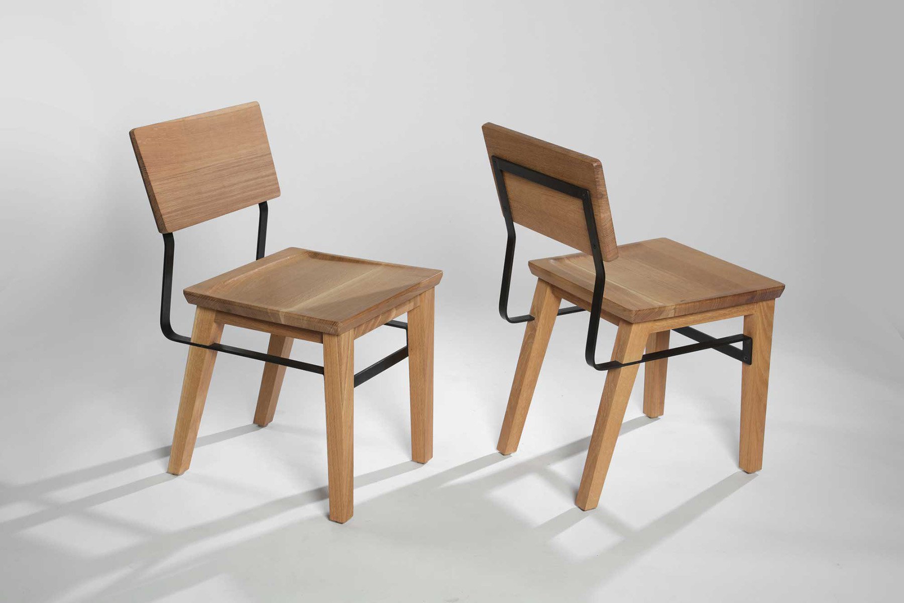 Two chairs designed by CCA students for Kebabery restaurant in Oakland.