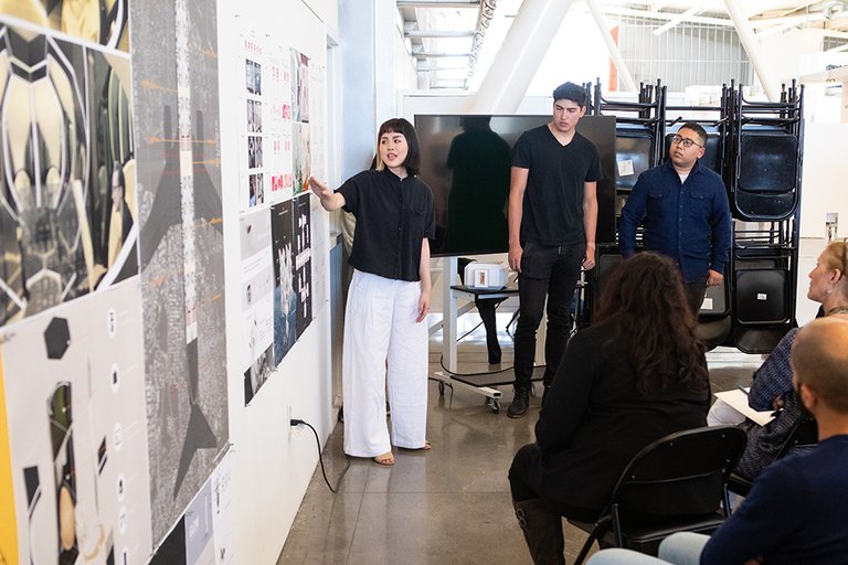 Student presenting their final project.