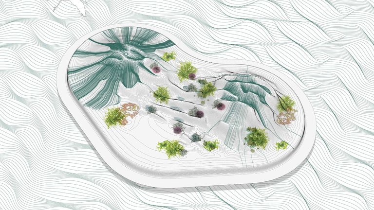 Artists rendering of the view from the top of the Buoyant Ecologies Float Lab