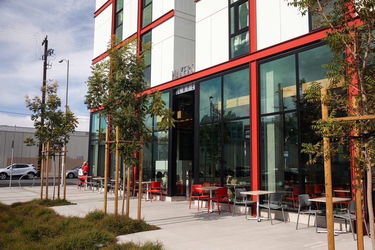 Outside seating at Makers Cafe.