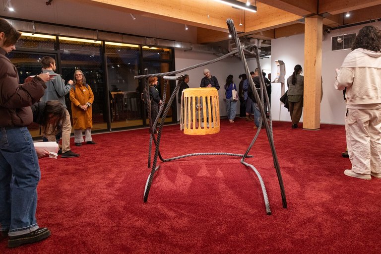 The opening reception of STEADY at the Wattis Institute.