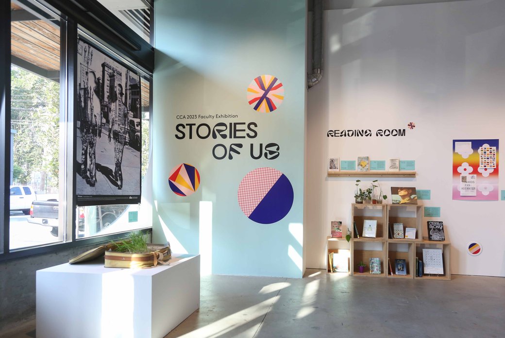 A photo of the exhibition title graphics installed in the exhibition gallery.