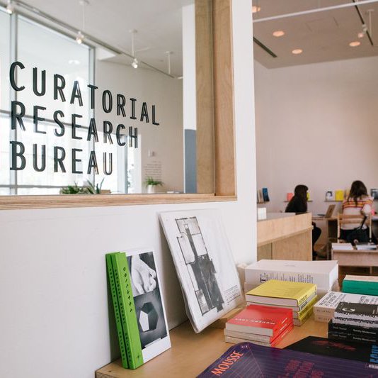 Class taking place in CCA's Curatorial Research Bureau at YBCA.