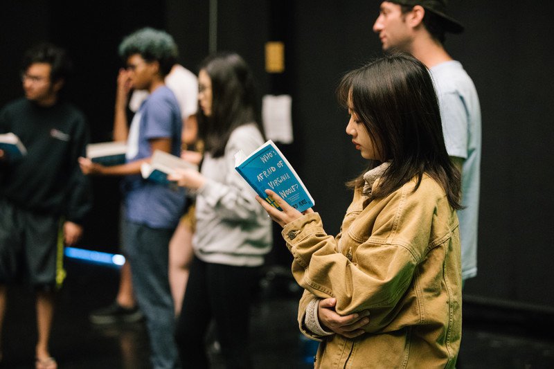 CCA Film students review a script during an acting and performance class