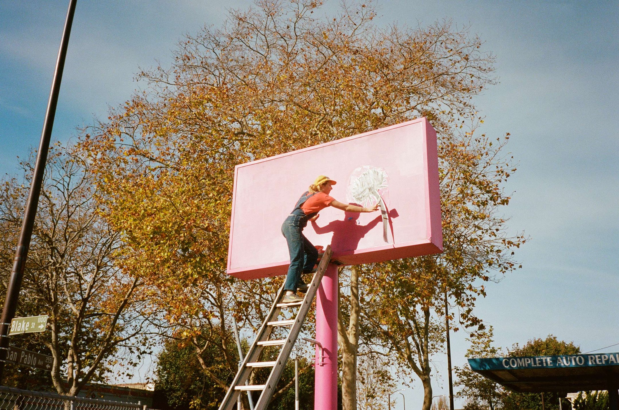 Abigayle installing during the San Pablo Mural Project in collaboration with If/Then