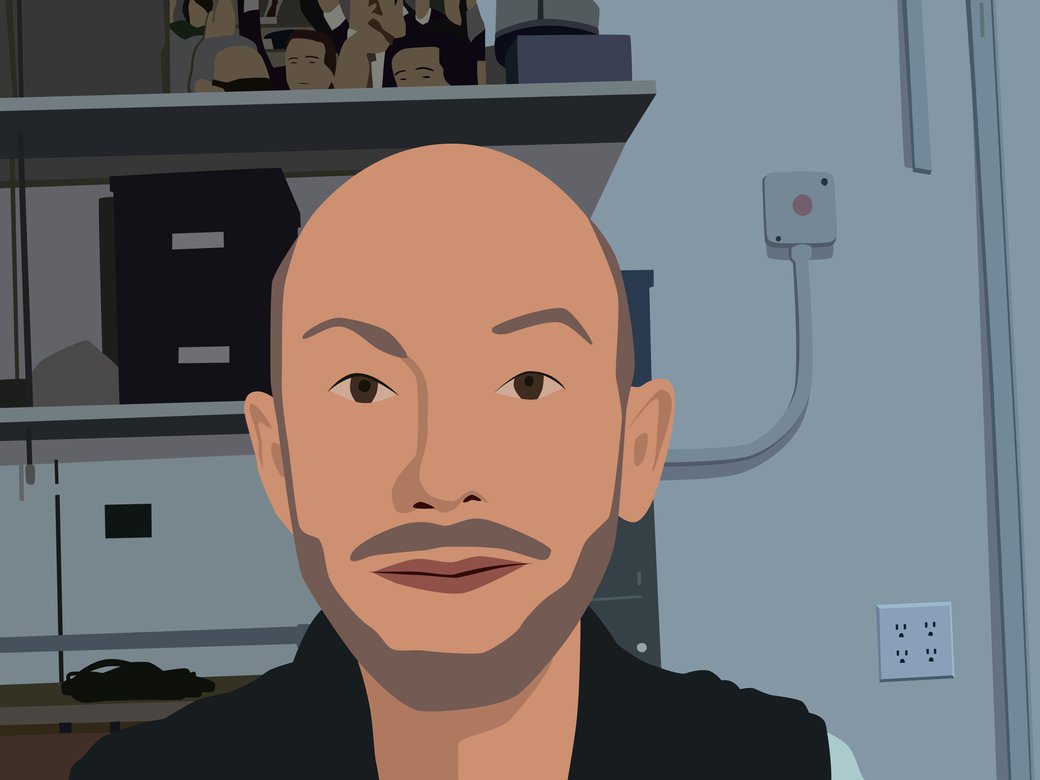 Animated headshot of CCA faculty and artist Kota Ezawa.