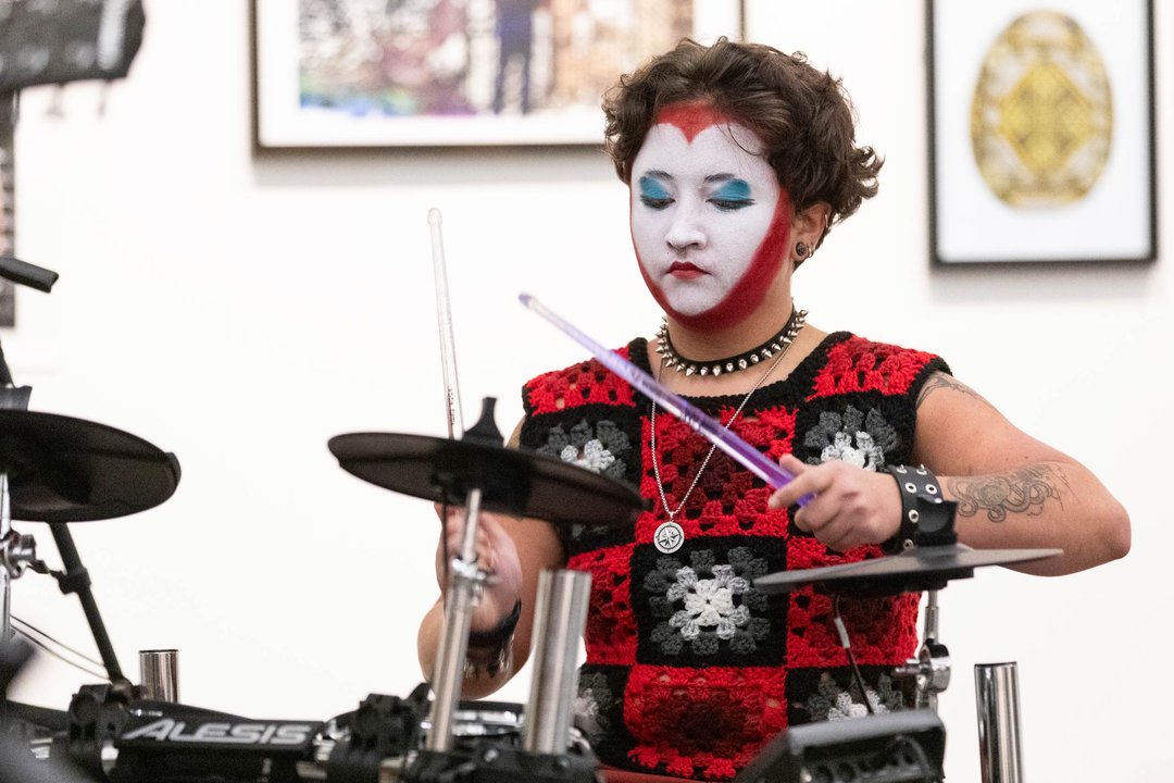 A student drummer performs during CCA's Making Futures celebration.