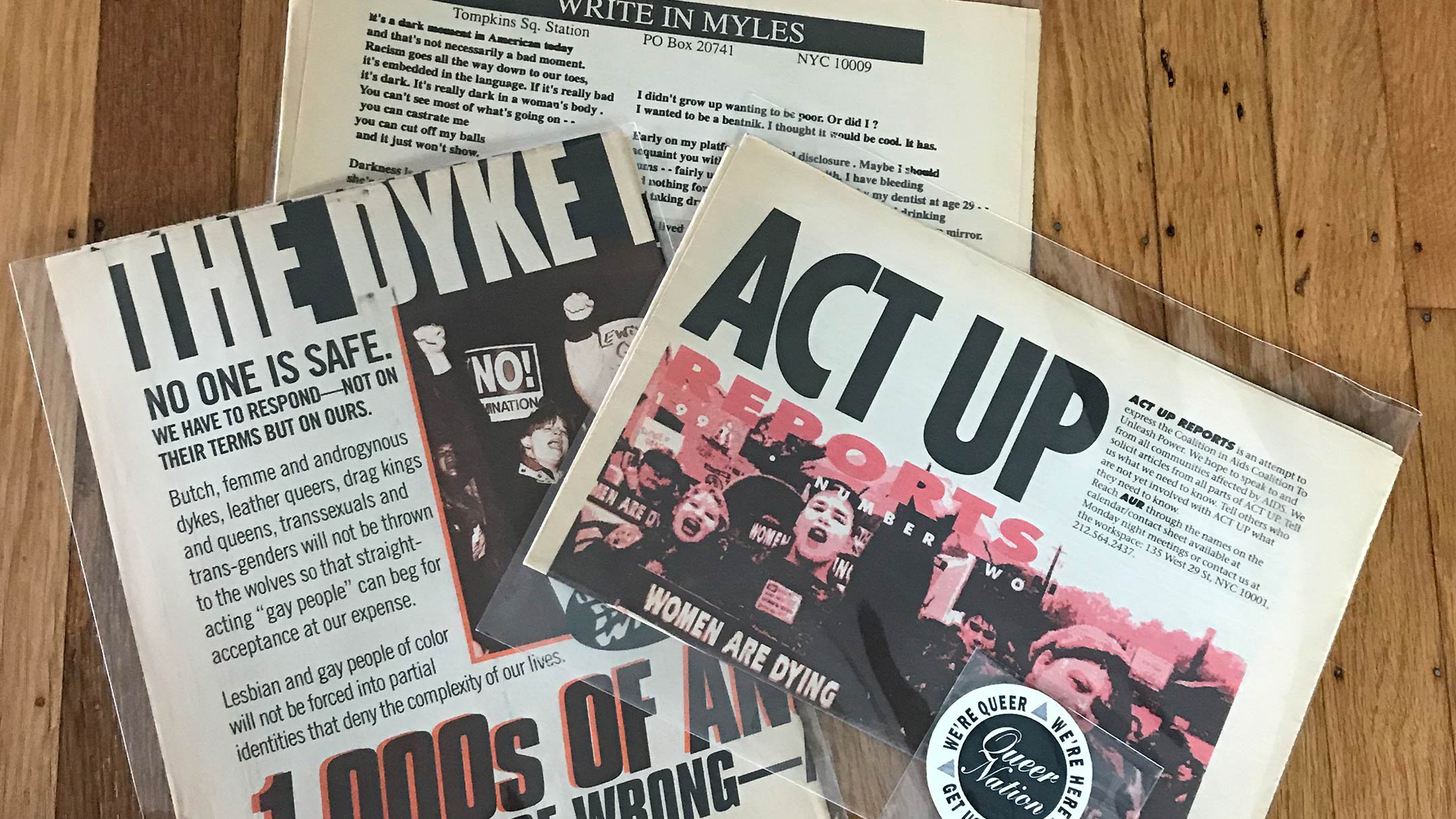 Ephemera from AIDS activism I was doing at the time.