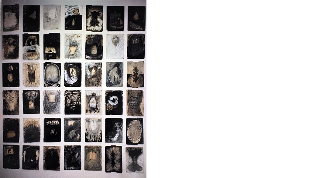 This series depicts ethereal beings on vintage engravings of doorways and portals.