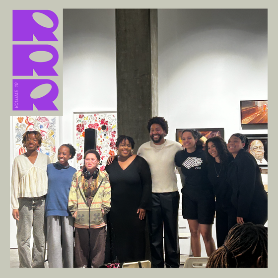 Participants in the Voices Open Mic Night at the CCA Campus Gallery smile for the camera