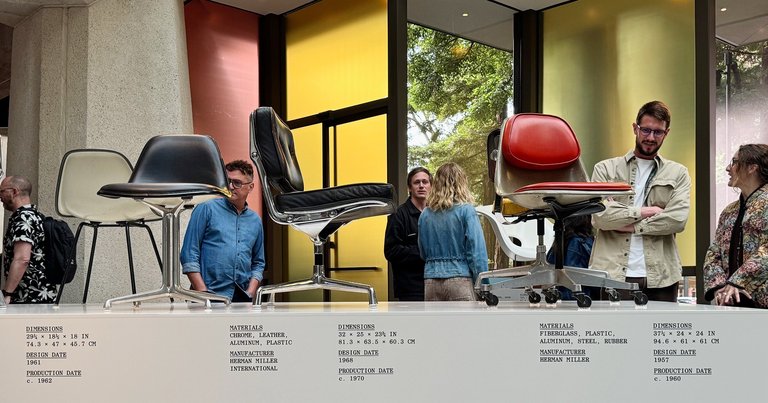 Past as Prologue features a wide selection of chairs from the final decade of Charles and Ray Eames’ Southern California studio.