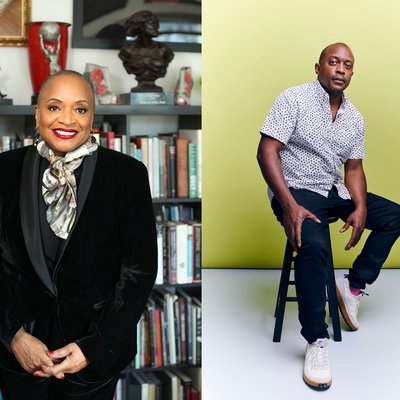 Right: Portrait of Deborah Willis by Laylah Amatullah Barrayn. Left: Portrait of Hank Willis Thomas.