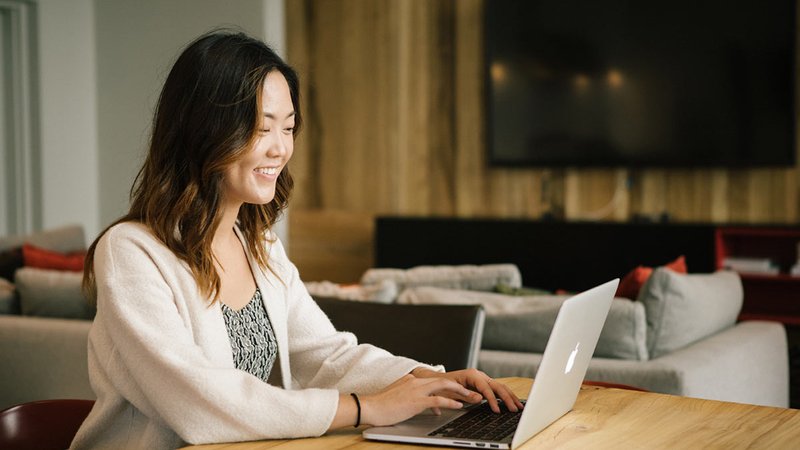 Joanne at her Adobe interactive design internship.