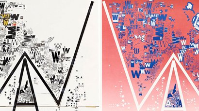 Original artwork (detail) and poster (detail) for Weird America, 2016.