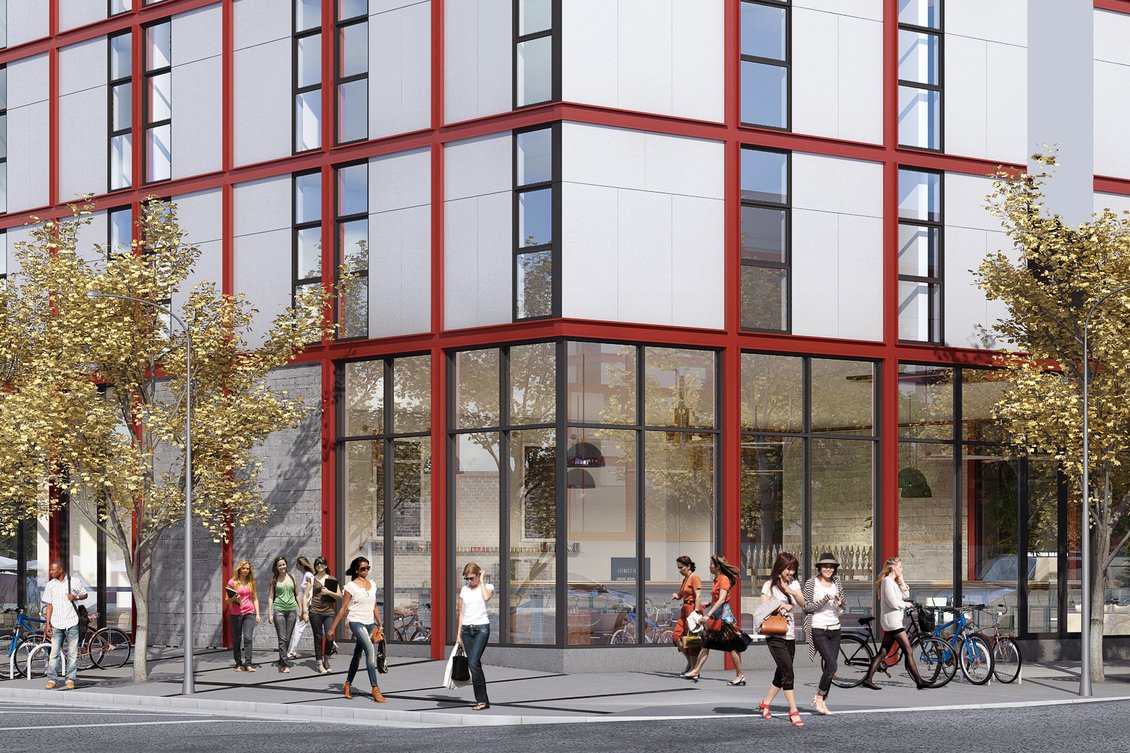 188 Hooper Student Housing. Rendering by Stanley Saitowitz | Natoma Architects