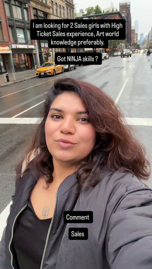 I want someone who doesn’t require 30 days to learn something new. You are already good at closing and you know how to make someone feel supported to make a decision and onboard with us.

Share this with someone who needs this job. 

It’s going to be fun and exciting to make money with me.

Hustle in the blood ? Love money and love sale ? 

Let’s get in touch.

#artist #artbusinesscoach #artbusiness #artgallery #artcollector