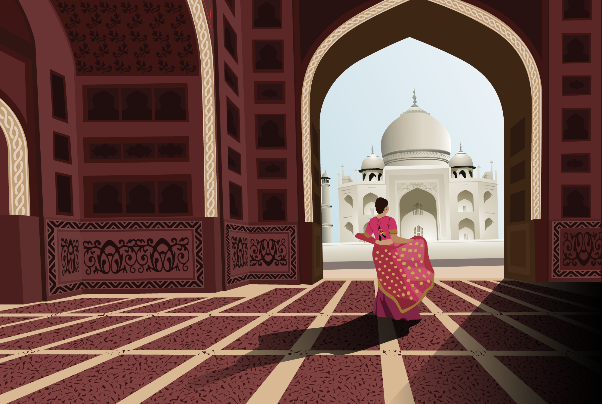 Family learning together about India