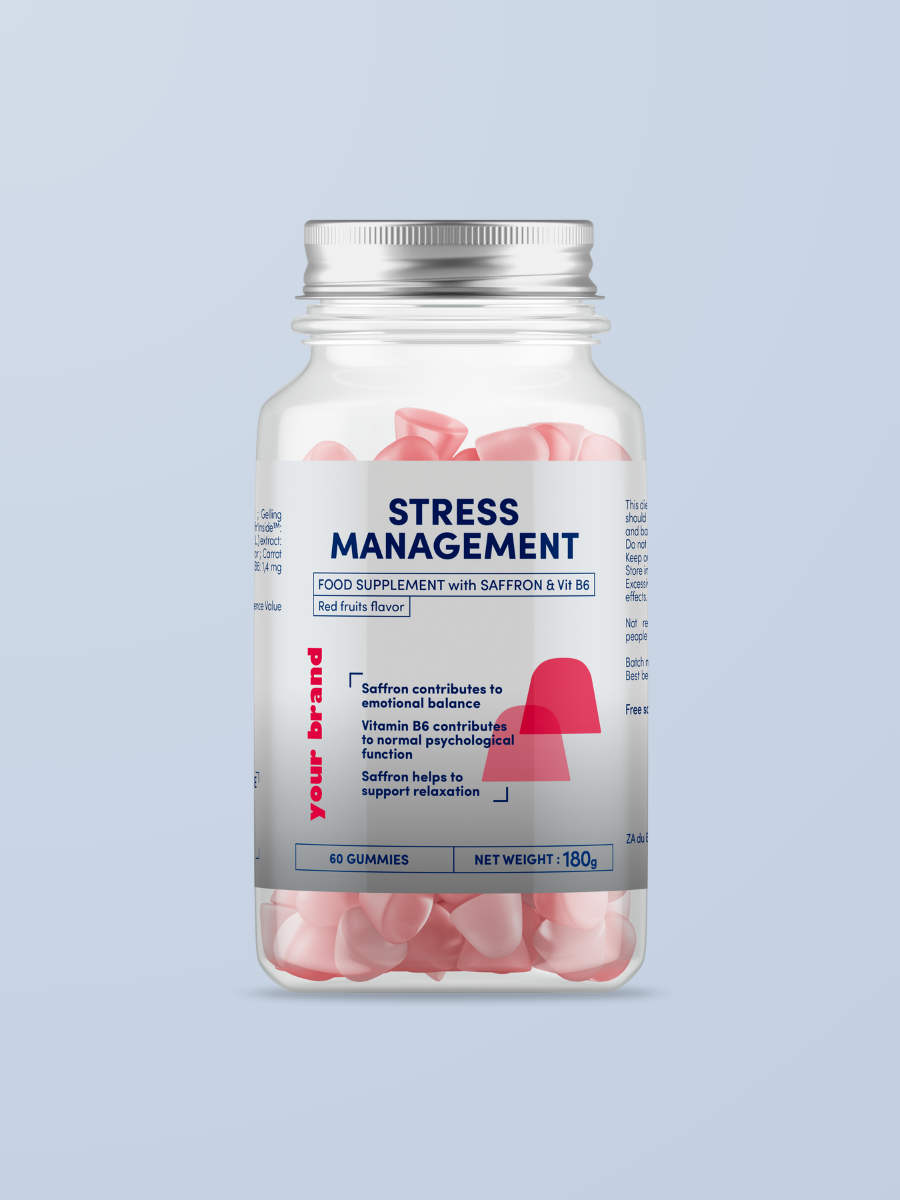 Stress Management – Gummies – Red Fruits flavour – Safr’Inside™ & Vit B6