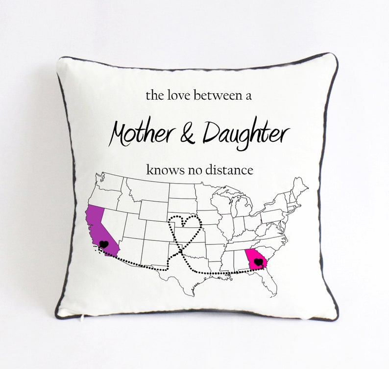 The Love Between Mother Daughter Love Knows No Distance Pillow, Mom Pillow, Birthday Gift For Mom