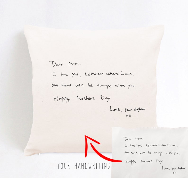 Personalized Actual Handwriting Pillow, Mom Pillow, Birthday Gift For Mom