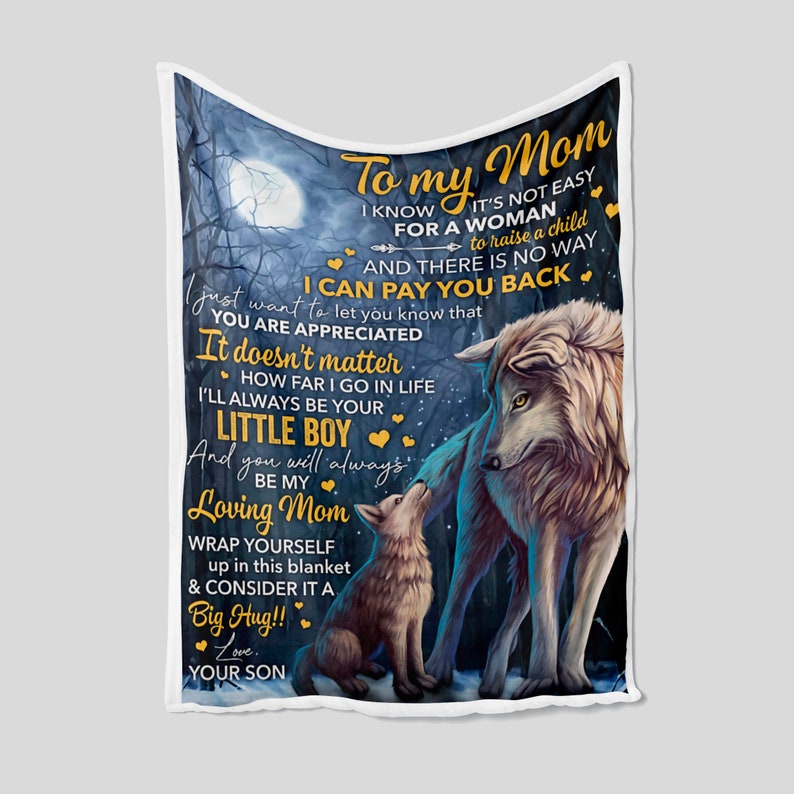 Personalized To My Mom Wolf Family Blanket, Mom Blanket, Birthday Gift For Mom