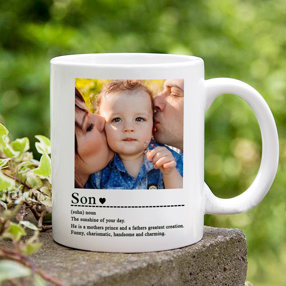 Personalized Photo Gift For Son The Sunshine Of Your Day Definition Mug