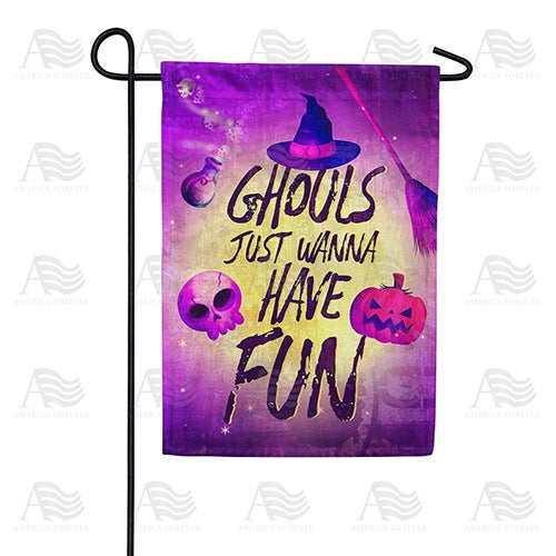 Ghoulish Fun Double Sided Garden Flag, Halloween Decorations Outdoor