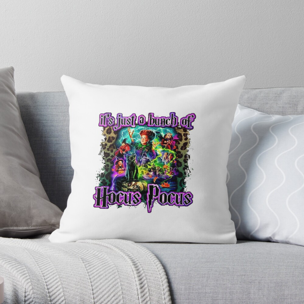 Its Just A Bunch Of Hocus Pocus Poster Halloween Decorative Pillow, Vintage Halloween Gift 
