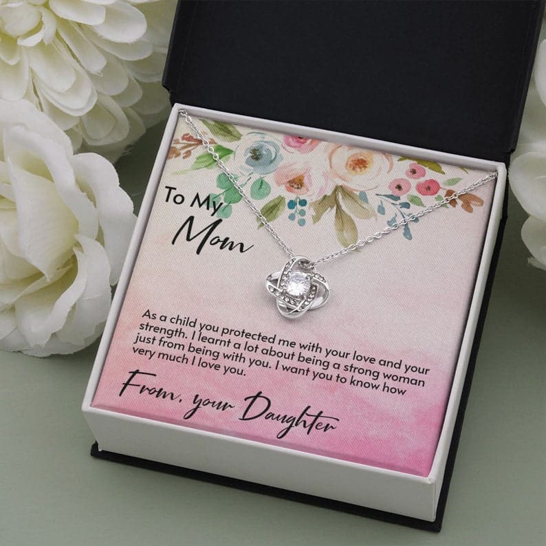 To My Mom I Want You To Know How Very Much I love You Love Knot Necklace, Personalized Mother Gift